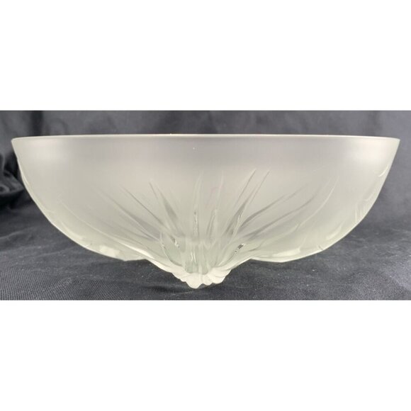 Verlys Bowl Thistle Pattern Frosted Pressed Art Glass 8.5" Signed 1930s - Picture 3 of 8